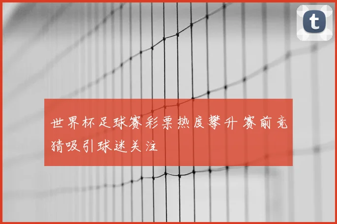 世界杯足球赛彩票热度攀升 赛前竞猜吸引球迷关注